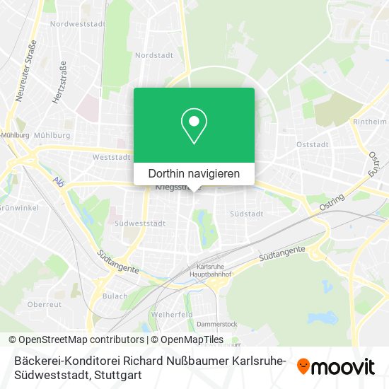 Bäckerei-Konditorei Richard Nußbaumer Karlsruhe-Südweststadt Karte