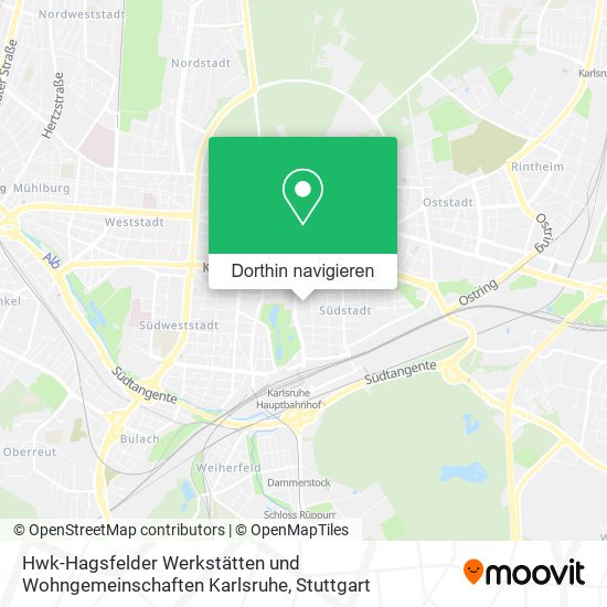 Hwk-Hagsfelder Werkstätten und Wohngemeinschaften Karlsruhe Karte