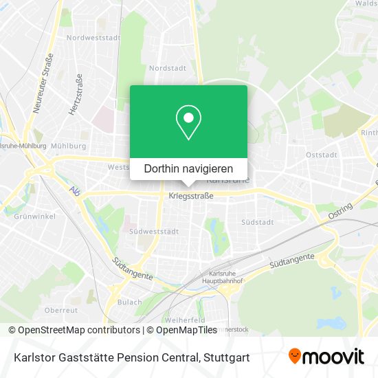 Karlstor Gaststätte Pension Central Karte