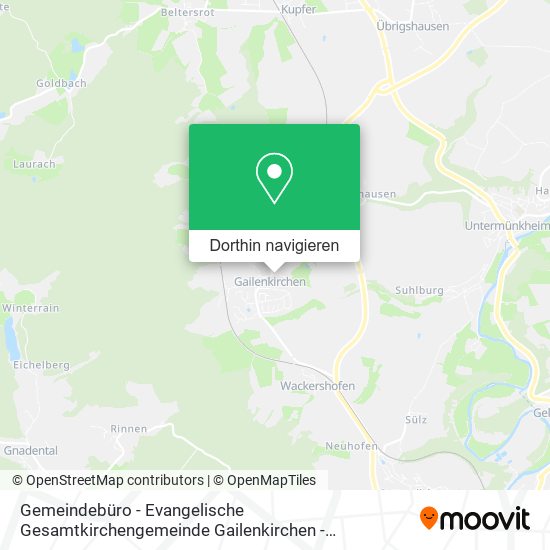Gemeindebüro - Evangelische Gesamtkirchengemeinde Gailenkirchen - Gottwollshausen Karte