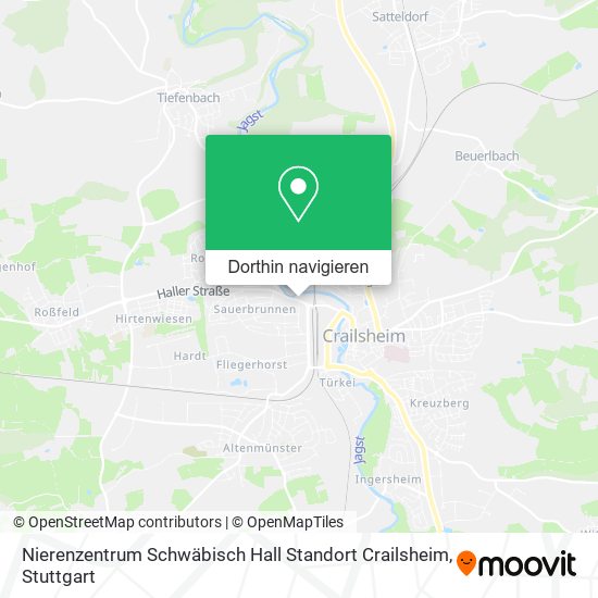 Nierenzentrum Schwäbisch Hall Standort Crailsheim Karte
