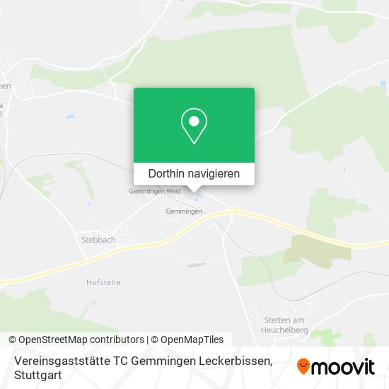 Vereinsgaststätte TC Gemmingen Leckerbissen Karte