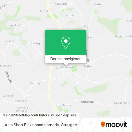 Asia Shop Einzelhandelsmarkt Karte