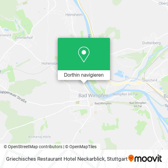 Griechisches Restaurant Hotel Neckarblick Karte