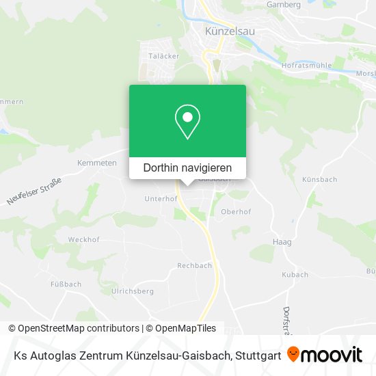 Ks Autoglas Zentrum Künzelsau-Gaisbach Karte