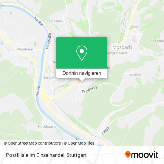 Postfiliale im Einzelhandel Karte