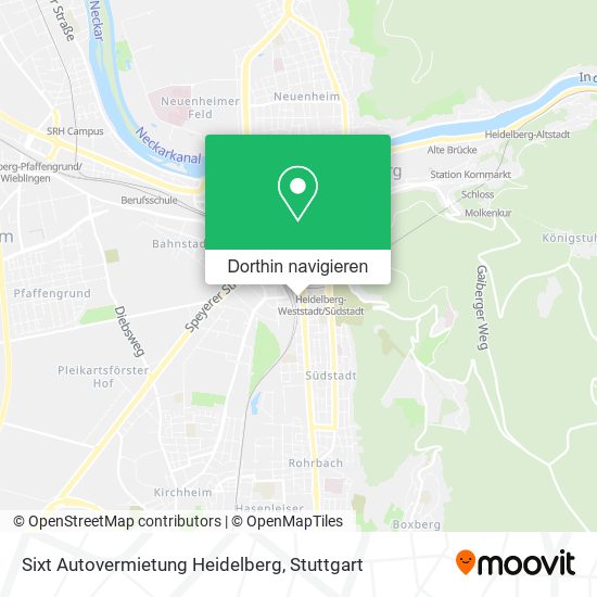 Sixt Autovermietung Heidelberg Karte