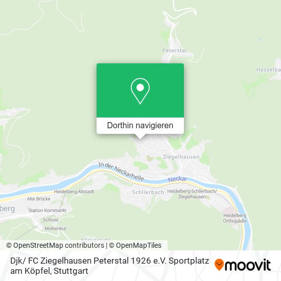 Djk/ FC Ziegelhausen Peterstal 1926 e.V. Sportplatz am Köpfel Karte