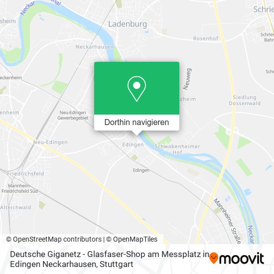 Deutsche Giganetz - Glasfaser-Shop am Messplatz in Edingen Neckarhausen Karte