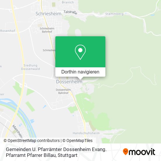 Gemeinden U. Pfarrämter Dossenheim Evang. Pfarramt Pfarrer Billau Karte