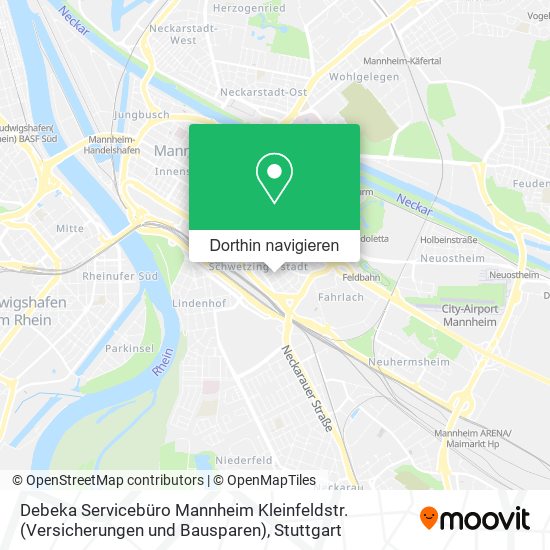 Debeka Servicebüro Mannheim Kleinfeldstr. (Versicherungen und Bausparen) Karte