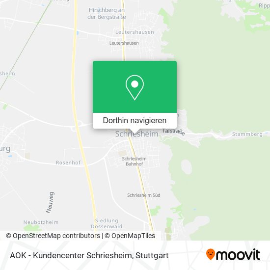AOK - Kundencenter Schriesheim Karte