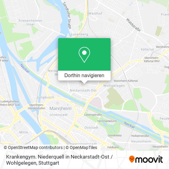 Krankengym. Niederquell in Neckarstadt-Ost / Wohlgelegen Karte