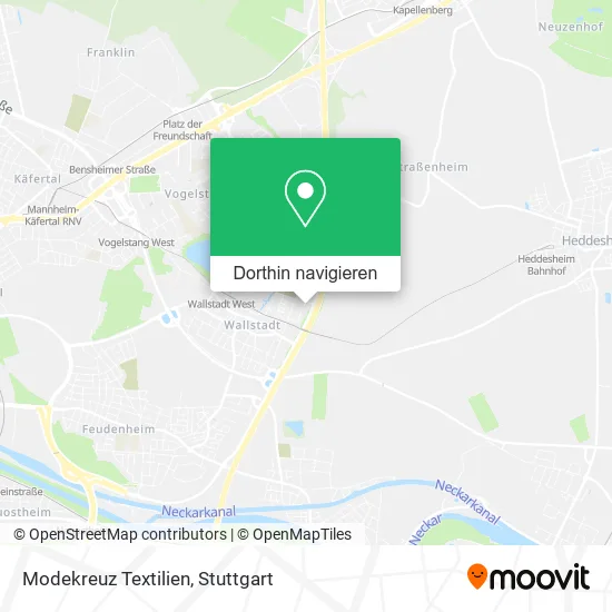 Modekreuz Textilien Karte