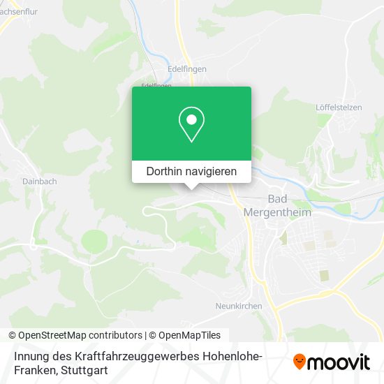 Innung des Kraftfahrzeuggewerbes Hohenlohe-Franken Karte