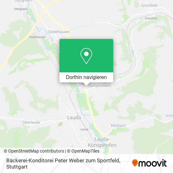 Bäckerei-Konditorei Peter Weber zum Sportfeld Karte
