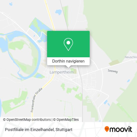 Postfiliale im Einzelhandel Karte