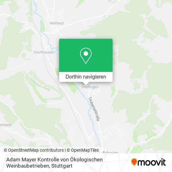 Adam Mayer Kontrolle von Ökologischen Weinbaubetrieben Karte