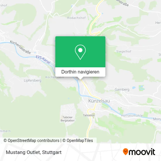 Mustang Outlet Karte