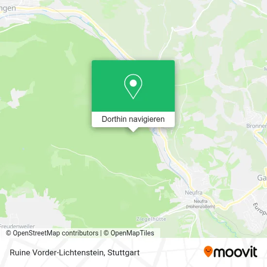 Ruine Vorder-Lichtenstein Karte