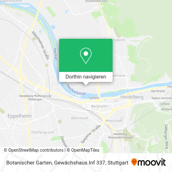 Botanischer Garten, Gewächshaus Inf 337 Karte