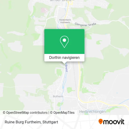 Ruine Burg Furtheim Karte