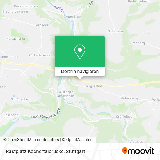Rastplatz Kochertalbrücke Karte