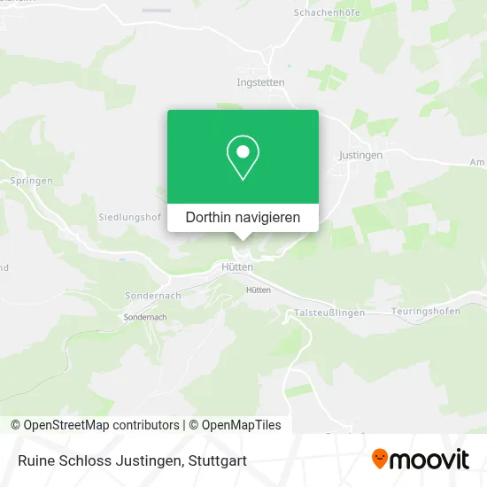 Ruine Schloss Justingen Karte