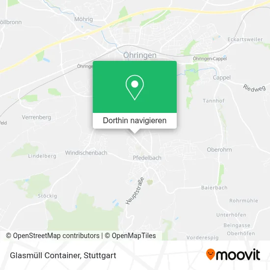 Glasmüll Container Karte