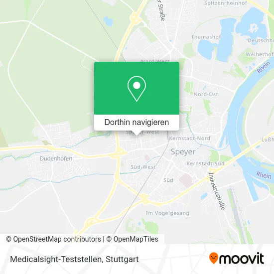 Medicalsight-Teststellen Karte