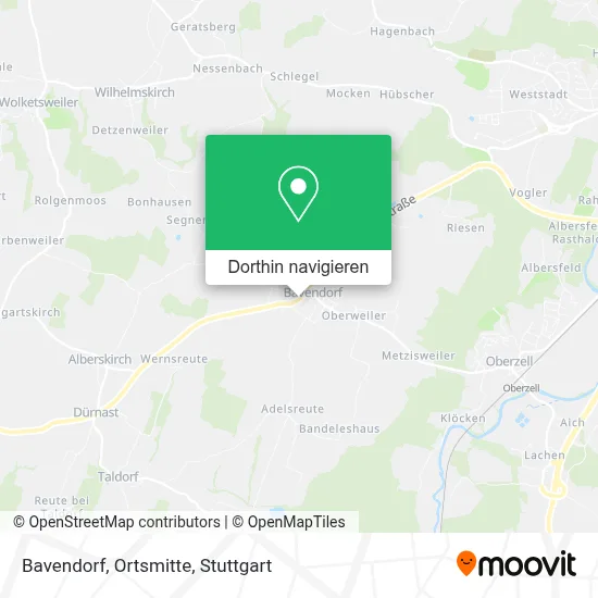 Bavendorf, Ortsmitte Karte