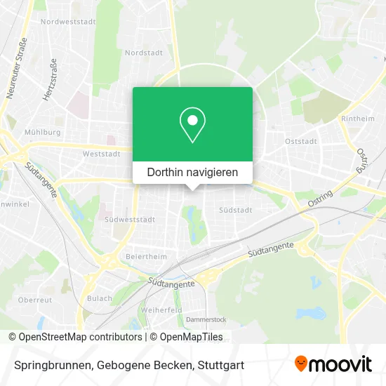 Springbrunnen, Gebogene Becken Karte