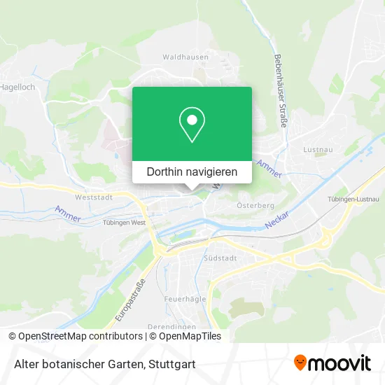 Alter botanischer Garten Karte