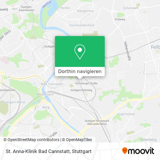 St. Anna-Klinik Bad Cannstatt Karte