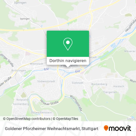 Goldener Pforzheimer Weihnachtsmarkt Karte