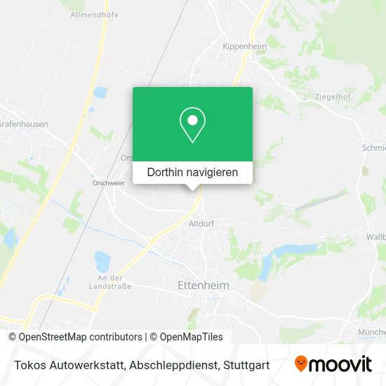 Tokos Autowerkstatt, Abschleppdienst Karte