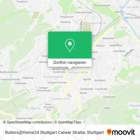 Butlers@Home24 Stuttgart Calwer Straße Karte