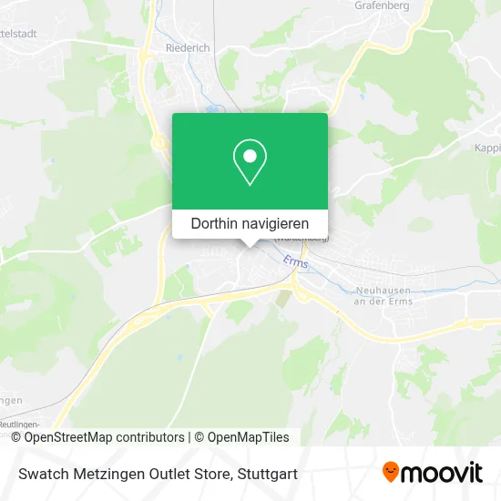 Swatch Metzingen Outlet Store Karte