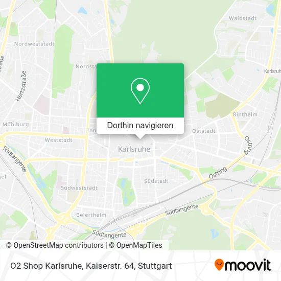 O2 Shop Karlsruhe, Kaiserstr. 64 Karte