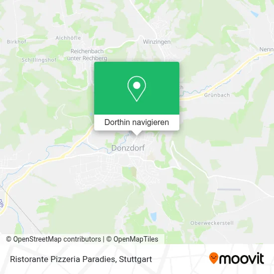 Ristorante Pizzeria Paradies Karte