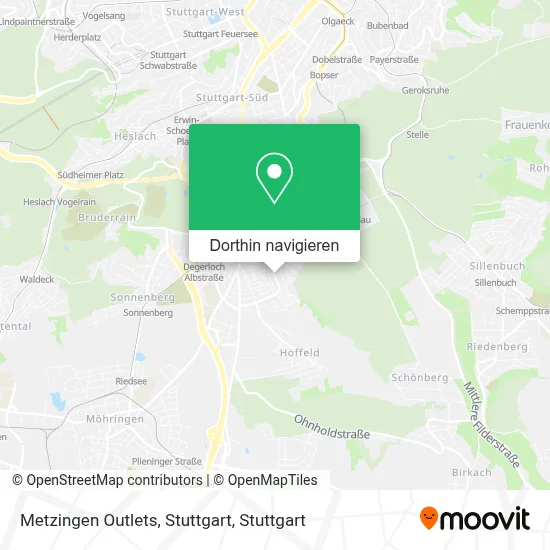 Metzingen Outlets, Stuttgart Karte