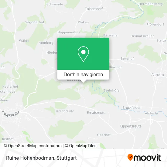 Ruine Hohenbodman Karte