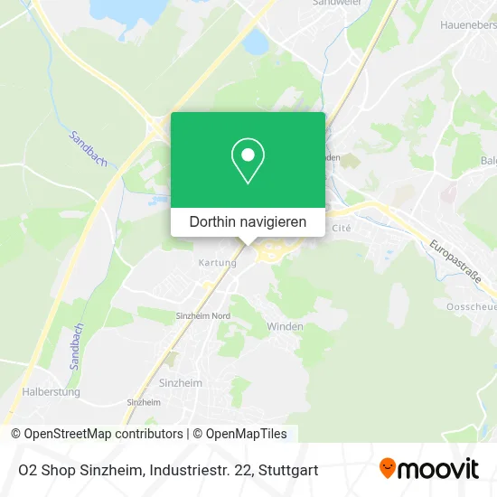 O2 Shop Sinzheim, Industriestr. 22 Karte