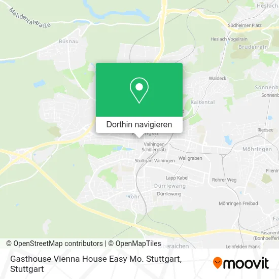 Gasthouse Vienna House Easy Mo. Stuttgart Karte