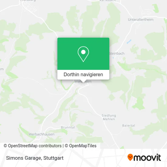 Simons Garage Karte