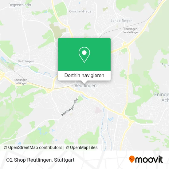 O2 Shop Reutlingen Karte