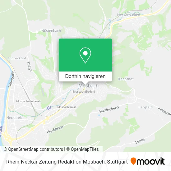 Rhein-Neckar-Zeitung Redaktion Mosbach Karte