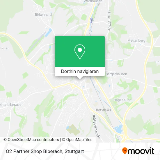 O2 Partner Shop Biberach Karte