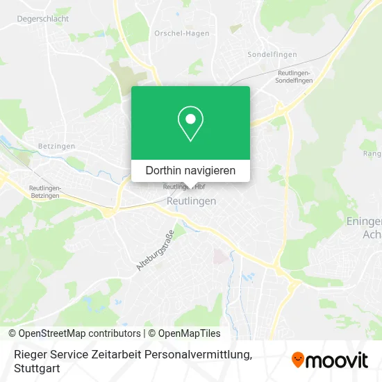 Rieger Service Zeitarbeit Personalvermittlung Karte