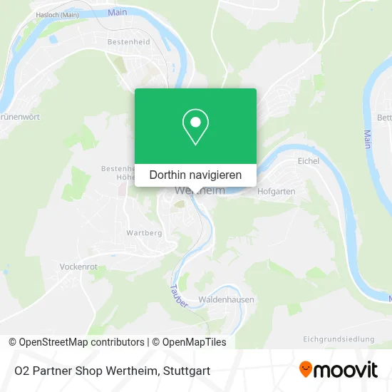 O2 Partner Shop Wertheim Karte